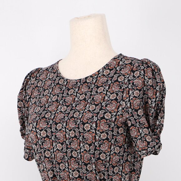 NWT BODEN Puff Sleeve Tie Waist Fit & Flare Dress Block Paisley Size 4 - Picture 6 of 11